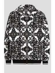 ανδρικό μαύρο majolica-print jacquard chenille hoodie dolce&gabbana