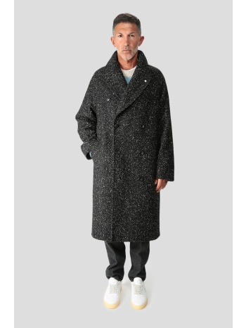 ανδρικό μαύρο double-breasted coat lubiam