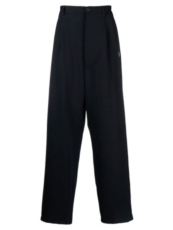 ανδρικό μαύρο feather print wide-leg tailored trousers σε προσφορά