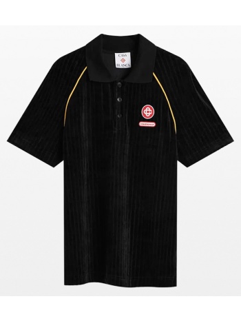 ανδρικό μαύρο rib velour raglan polo casablanca σε προσφορά