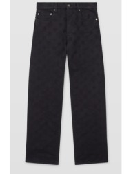 ανδρικό μαύρο denim monogram straight leg jeans casablanca