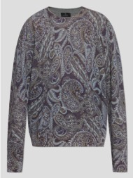 ανδρικό γκρι paisley print sweater etro