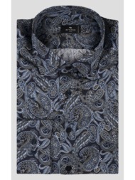 ανδρικό μπλε navy blue shirt with paisley pattern etro