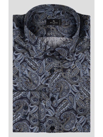 ανδρικό μπλε navy blue shirt with paisley pattern etro σε προσφορά