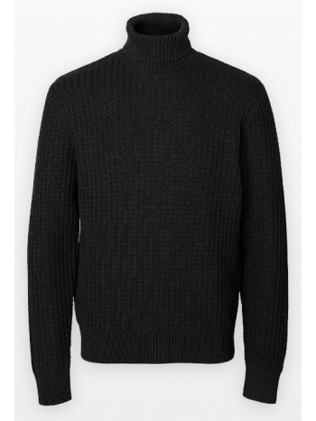 ανδρικό μαύρο slhtom knit structure roll neck selected homme σε προσφορά