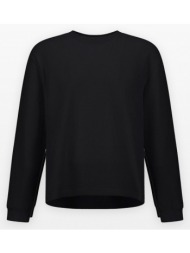 ανδρικό μαύρο laminar sweatshirt in waffle jersey herno