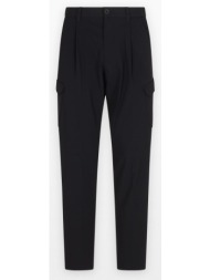 ανδρικό μαύρο pants with patch pockets herno