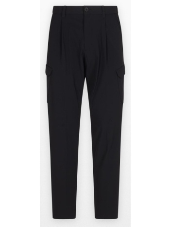 ανδρικό μαύρο pants with patch pockets herno