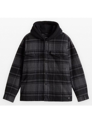 ανδρικό μαύρο piedmont hooded plaid shacket vans
