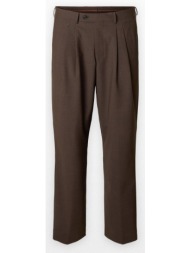 ανδρικό καφέ relaxed fit suit trousers selected homme