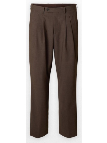 ανδρικό καφέ relaxed fit suit trousers selected homme σε προσφορά