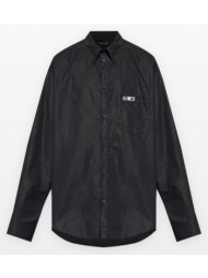 ανδρικό μαύρο balenciaga bb embroidered oversized shirt balenciaga