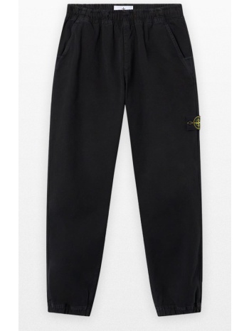 ανδρικό μαύρο organic panama cotton `old` effect trousers