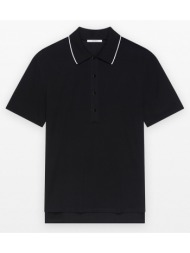 ανδρικό μαύρο embroidered t-shirt polo in black givenchy