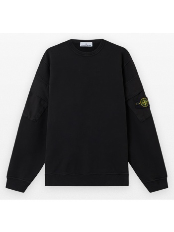 ανδρικό μαύρο brushed organic cotton fleece sweatshirt