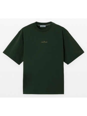 ανδρικό πράσινο combed organic cotton jersey t-shirt stone