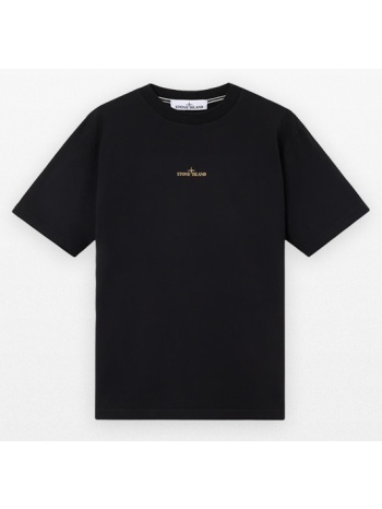 ανδρικό μαύρο combed organic cotton jersey t-shirt stone