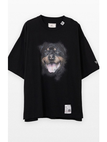 ανδρικό μαύρο dog printed t-shirt maison mihara yasuhiro σε προσφορά