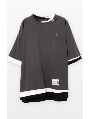 ανδρικό μαύρο triple layered t-shirt maison mihara yasuhiro σε προσφορά