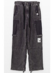 ανδρικό μαύρο cotton satin cargo pants maison mihara yasuhiro