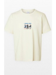 ανδρικό μπεζ short-sleeved t-shirt selected homme