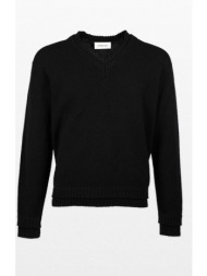 ανδρικό μαύρο black sweater with v atomo factory