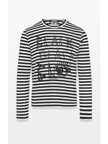 ανδρικό μαύρο stripe long sleeve t-shirt black comme des σε προσφορά