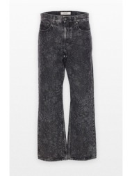 ανδρικό μαύρο journey men`s pants skate loose cotton denim all over laser flowers golden goose