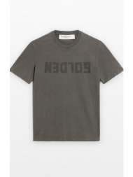 ανδρικό γκρι men`s anthracite gray t-shirt with distressed treatment golden goose