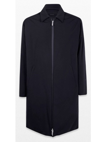 ανδρικό μαύρο black zip-front collared coat herno σε προσφορά