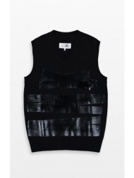 ανδρικό μαύρο gilet in black mm6 maison margiela