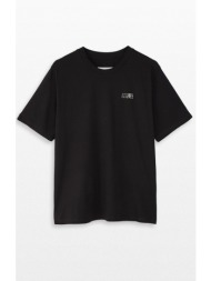 ανδρικό μαύρο cotton t-shirt mm6 maison margiela