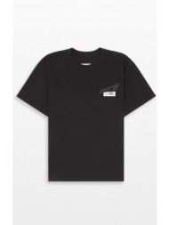 ανδρικό μαύρο trompe l`oeil t-shirt in black mm6 maison margiela