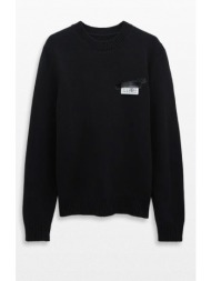 ανδρικό μαύρο taped label jumper mm6 maison margiela