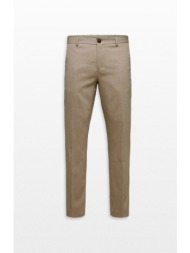 ανδρικό μπεζ elastic slim fit pants selected homme