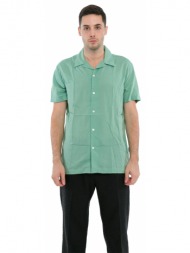 ανδρικό πράσινο cuban collar short sleeve shirt/green selected homme