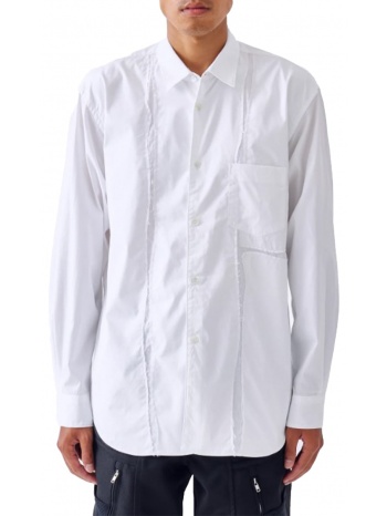 ανδρικό λευκό woven distressed white shirt comme des σε προσφορά