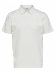 ανδρικό λευκό mercerised polo shirt white selected homme
