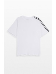 ανδρικό λευκό raw edge 3 stripes t-shirt y-3