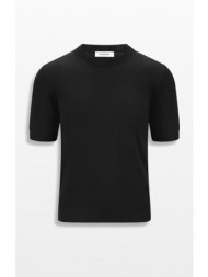 ανδρικό μαύρο knitted t-shirt gran sasso