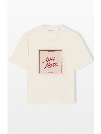 ανδρικό μπεζ heritage print t-shirt ami paris