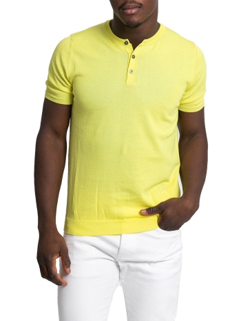 ανδρικό neon yellow v-neck knitted button down cardigan σε προσφορά