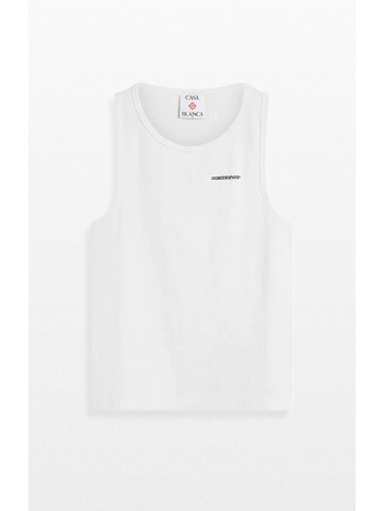 ανδρικό λευκό ribbed tank top casablanca