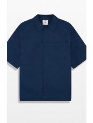 ανδρικό μπλε navy monogram short sleeve shirt casablanca
