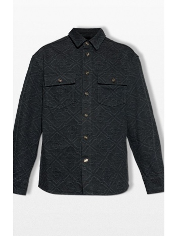 ανδρικό μαύρο black laser long sleeve denim shirt casablanca