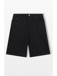 ανδρικό μαύρο laser monogram denim shorts casablanca