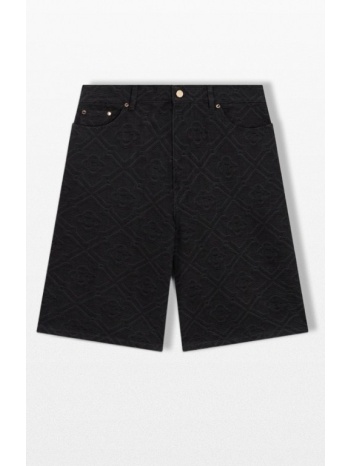 ανδρικό μαύρο laser monogram denim shorts casablanca