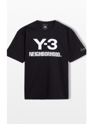 ανδρικό μαύρο logo t-shirt y-3 x neighborhood
