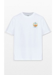 ανδρικό λευκό printed t-shirt casablanca