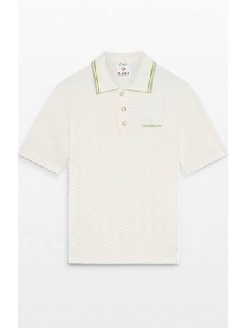 ανδρικό λευκό tennis boucle polo shirt casablanca